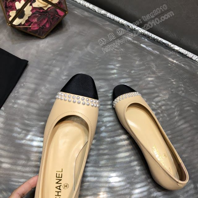 Chanel女鞋 香奈兒20春夏新款 Chanel珍珠單鞋 Chanel女單皮鞋  naq1217